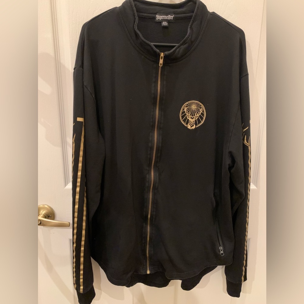 Jagermeister Zip Up Sweatshirt Track Jacket Black 2XL